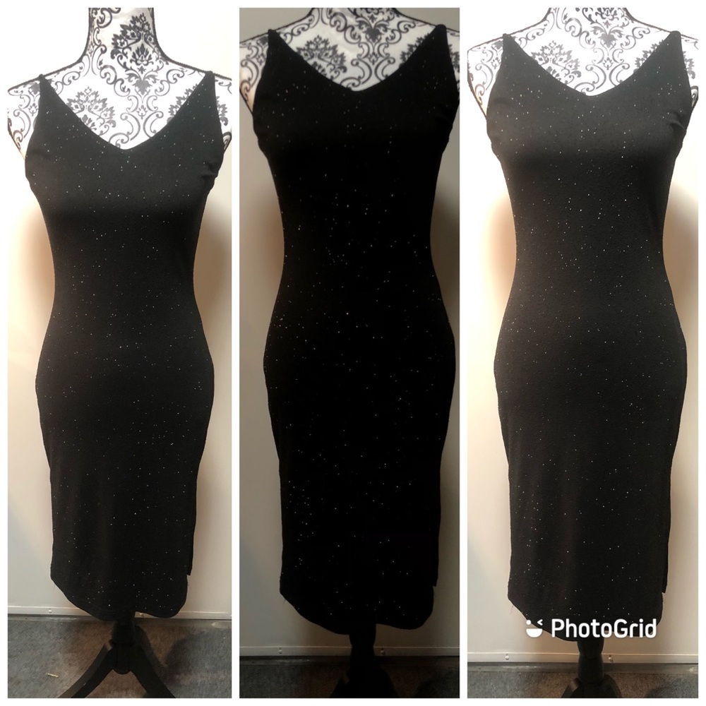 SEQUINS studded black dress